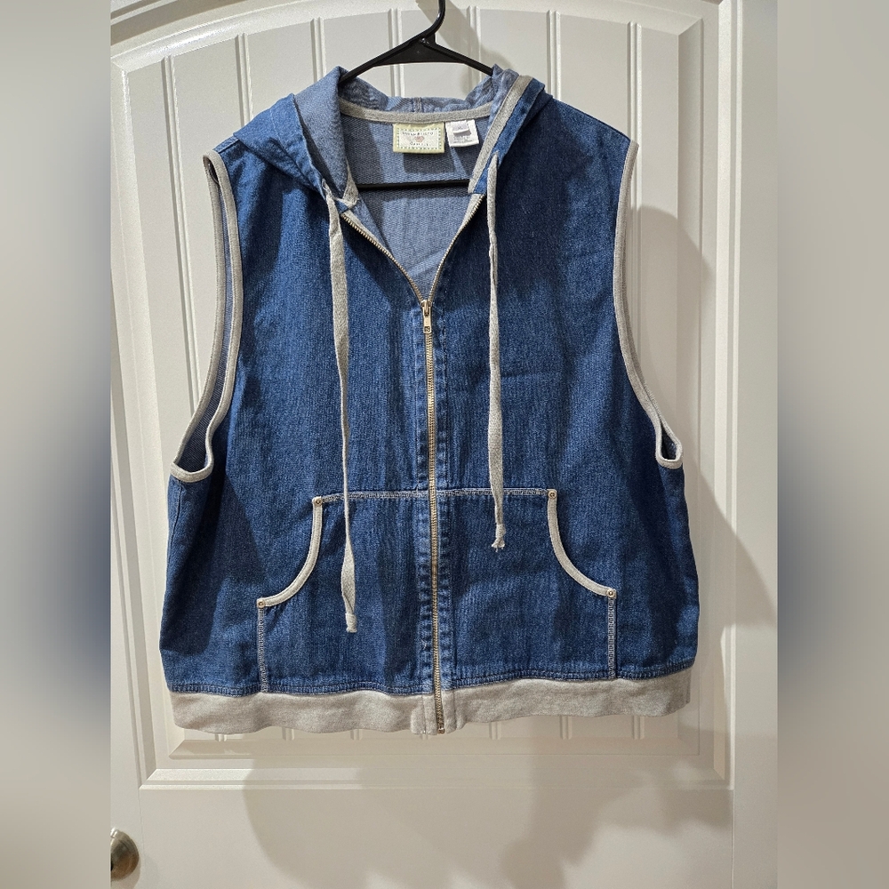 Susan Bristol Blue and Gray Zip-Up Hoodie